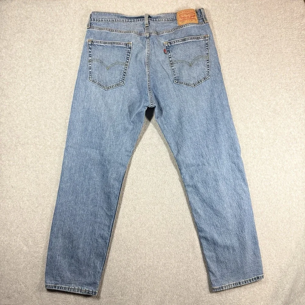 Levis‎ 505 Jeans Mens 38x30 Blue Regular Fit Straight Leg Light Wash Minimalist